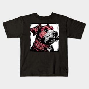 Retro Art Airedale Terrier Dog Lover Kids T-Shirt